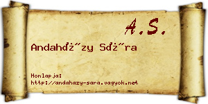 Andaházy Sára névjegykártya