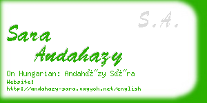 sara andahazy business card